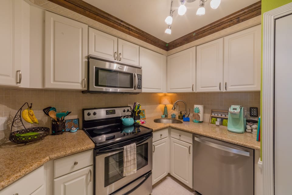 Make gourmet meals in this well equipped Kitchen.