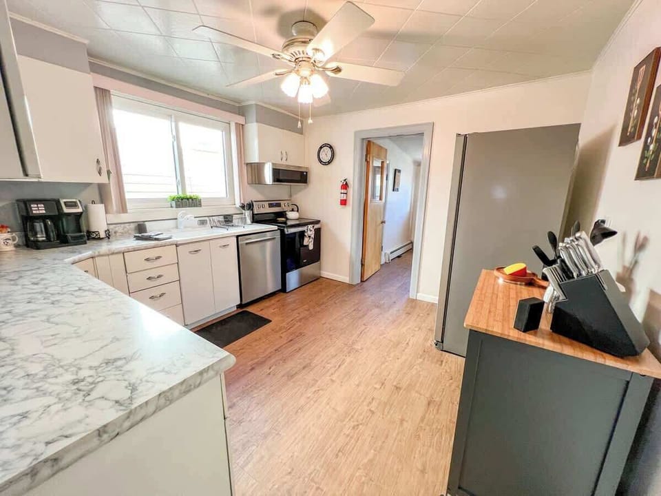 Full kitchen with modern appliances