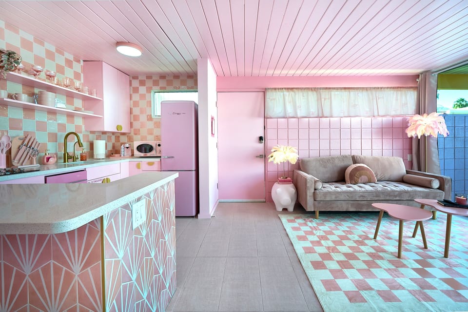 The open kitchen and spacious living room is perfect for entertaining