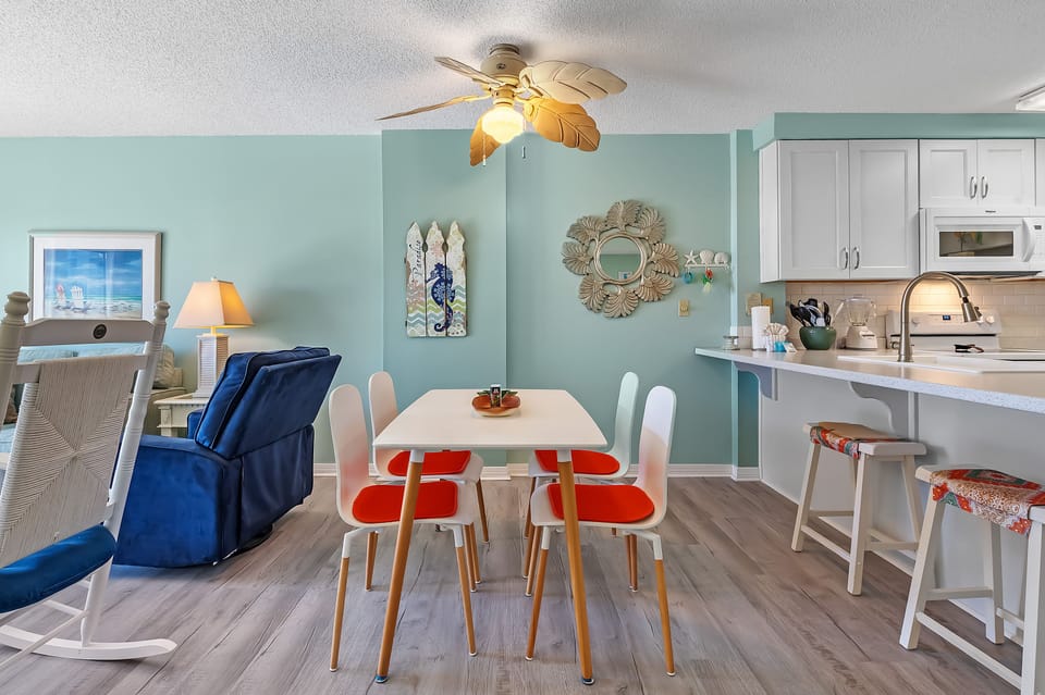 Bar and Bar Stools for Extra Dining Space