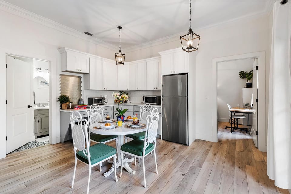 Indulge in the dining area that comfortably seats 4 people! 
