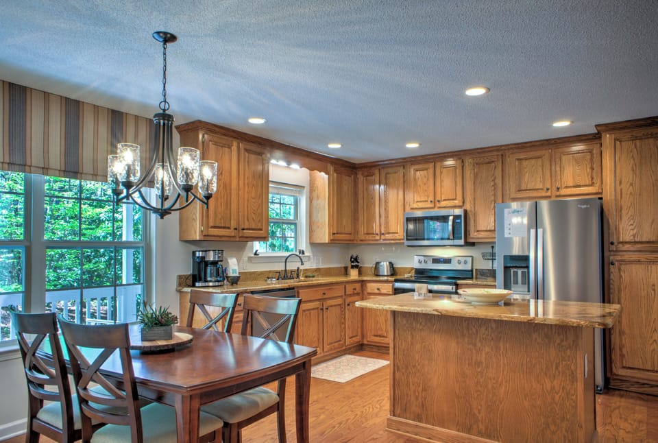 Kitchen is outfitted w/ electric range