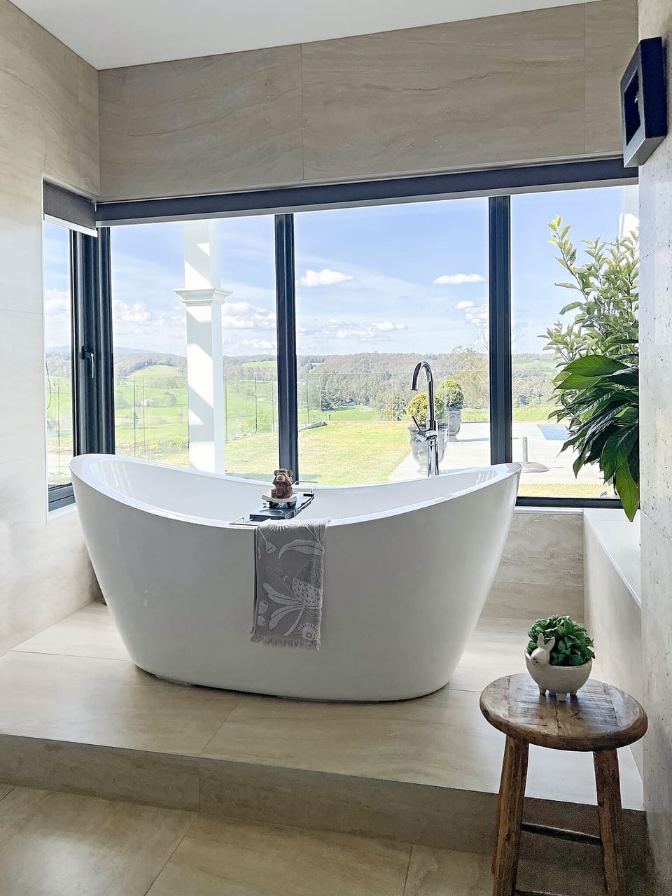 Soak away your cares with Panoramic Views of pool and mountains.
