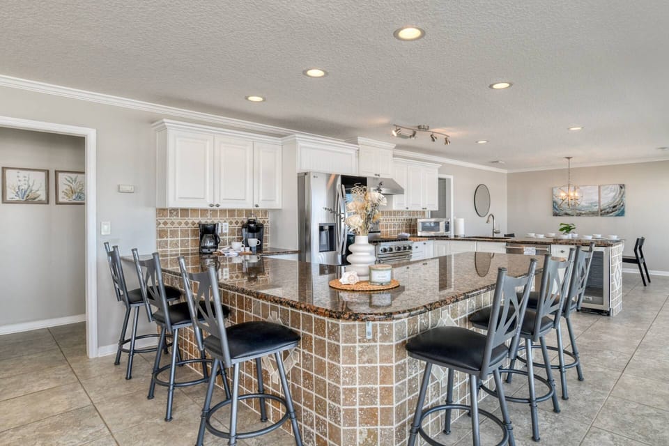 The bar adds extra seating for the whole family.