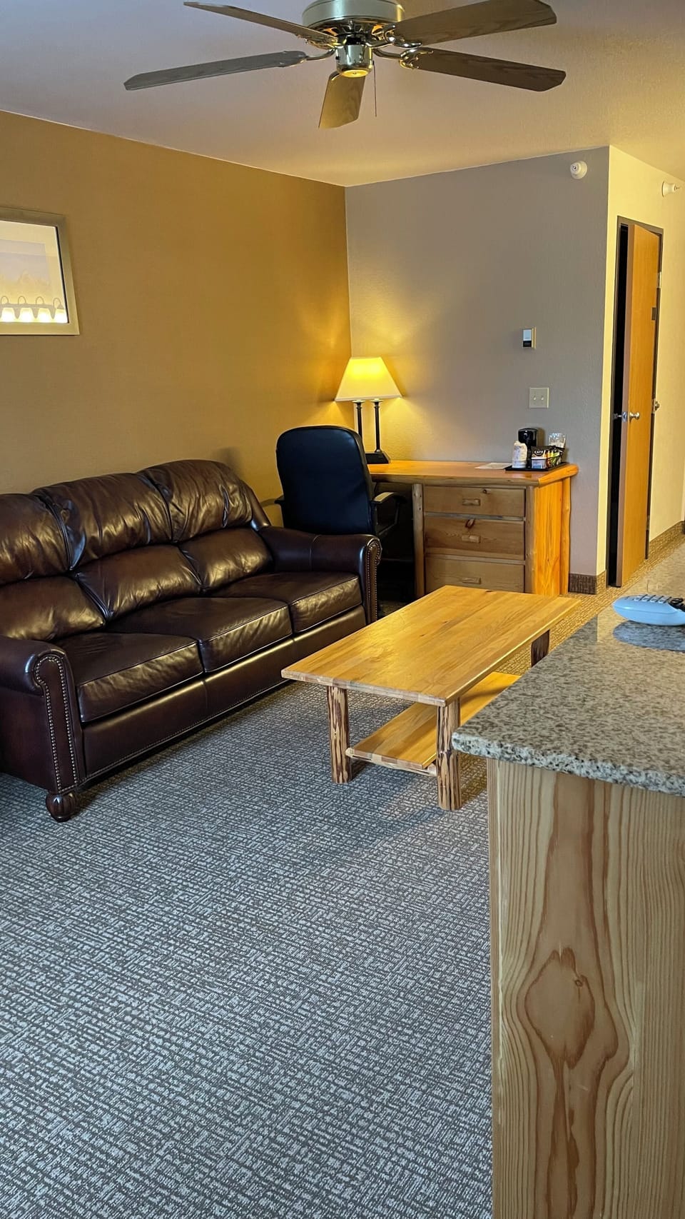 Deluxe Room, 1 King Bed, Refrigerator & Microwave, Mountain View | Living area | Flat-screen TV