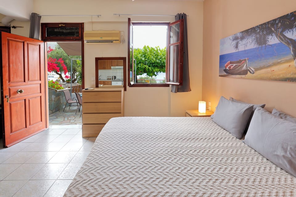 Basic Studio, Sea View (3 Adults ) | Hypo-allergenic bedding, blackout drapes, iron/ironing board, free WiFi
