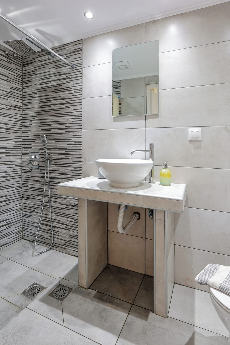 Basic Studio, Sea View (3 Adults ) | Bathroom | Shower, hair dryer, towels