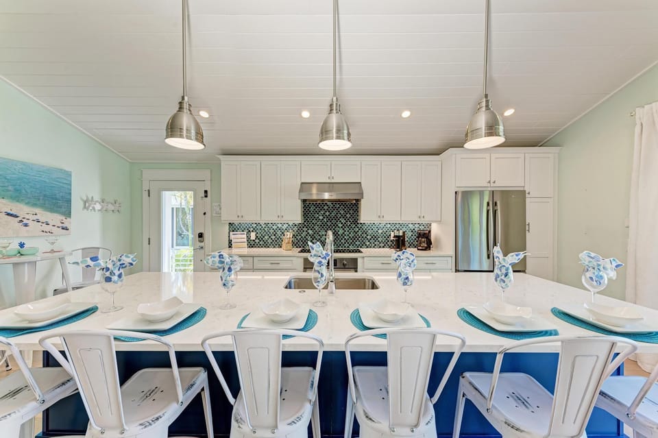 Large kitchen island with seating