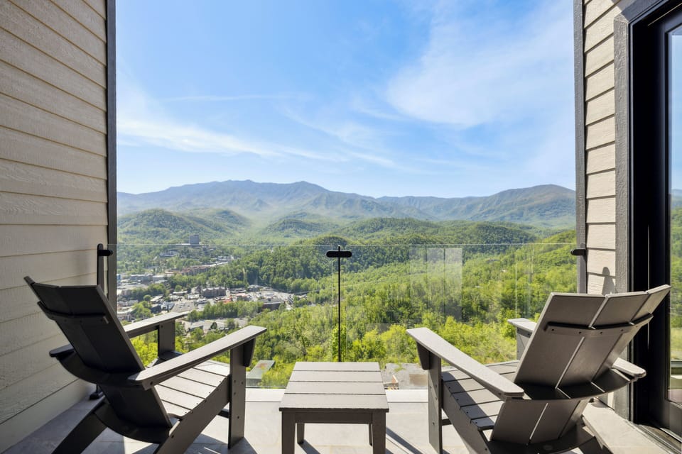 Private Balcony with Smoky Mountain and Downtown Gatlinburg View from your Gatlinburg Condo