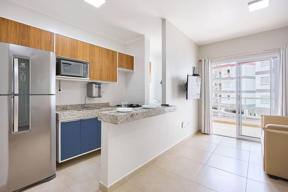 Apartment | Private kitchen | Full-size fridge, microwave, oven, blender