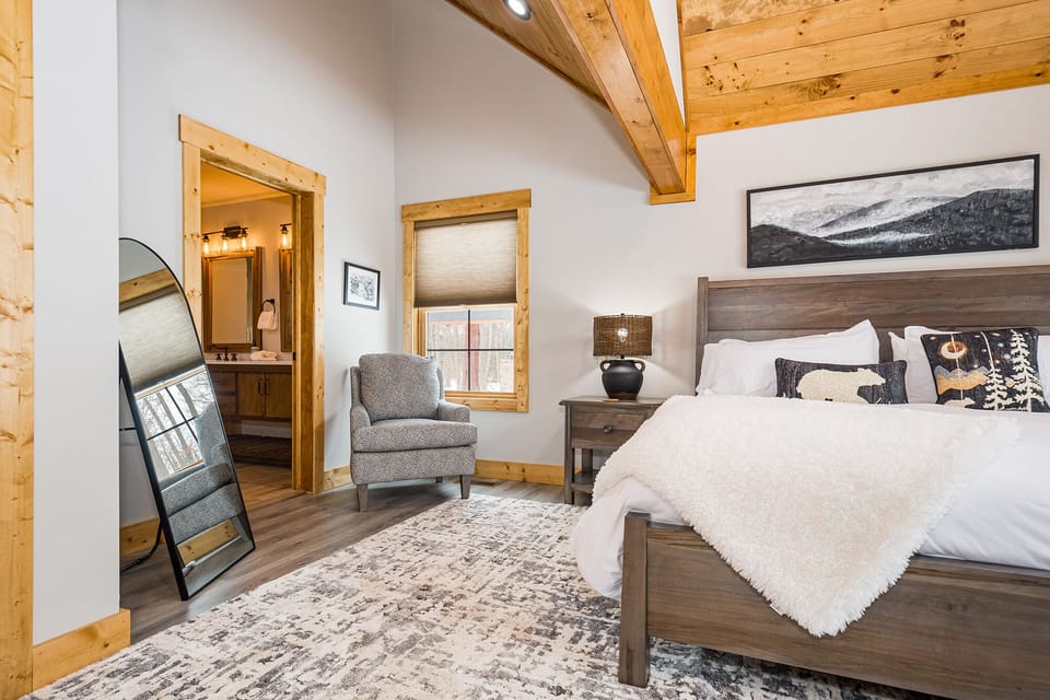 Plush bedding will keep you completely comfortable.