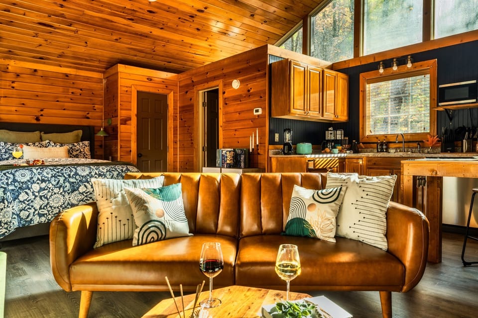 The couch can be made into a full-size sleeper sofa. 
