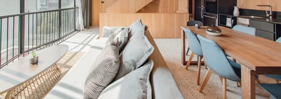 Relax in the spacious loft, enjoying stunning views and modern comfort.