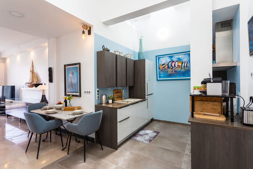 kitchen open to the living room