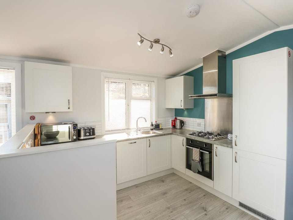 Fridge, dishwasher, electric kettle, toaster