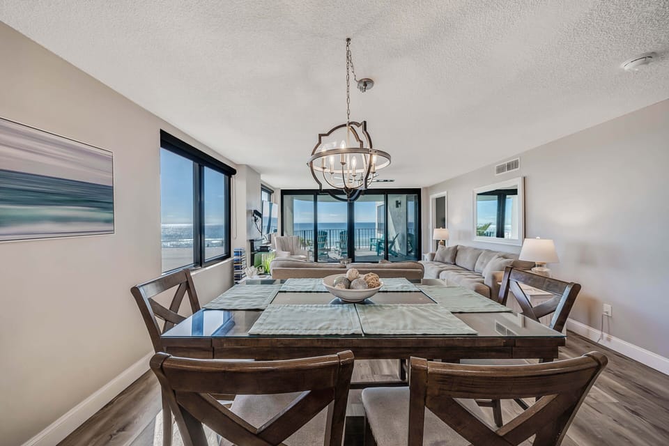 Enjoy a meal or play a game on the unit's large dining table.