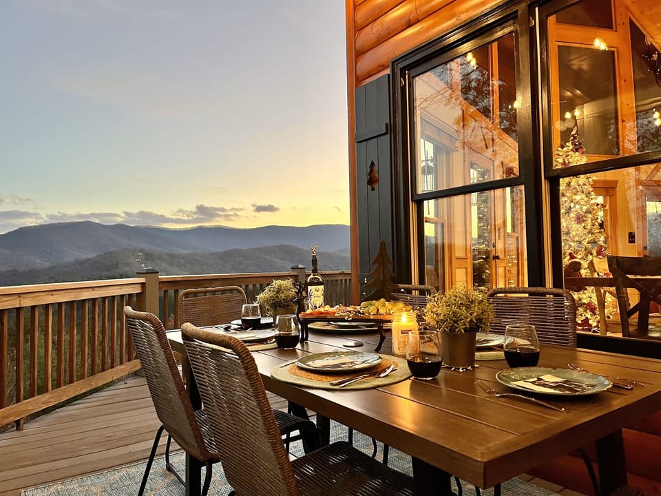 Sunset dinners are fabulous at Three Bears Overlook!