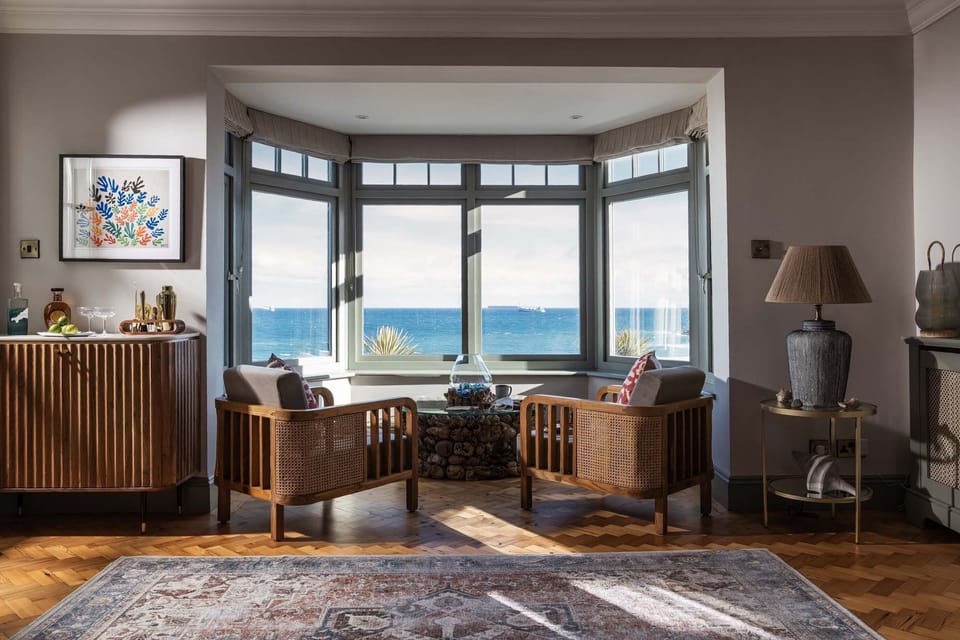 Living room at The Croft, Coverack, Cornwall, self catering with Beach Retreats.