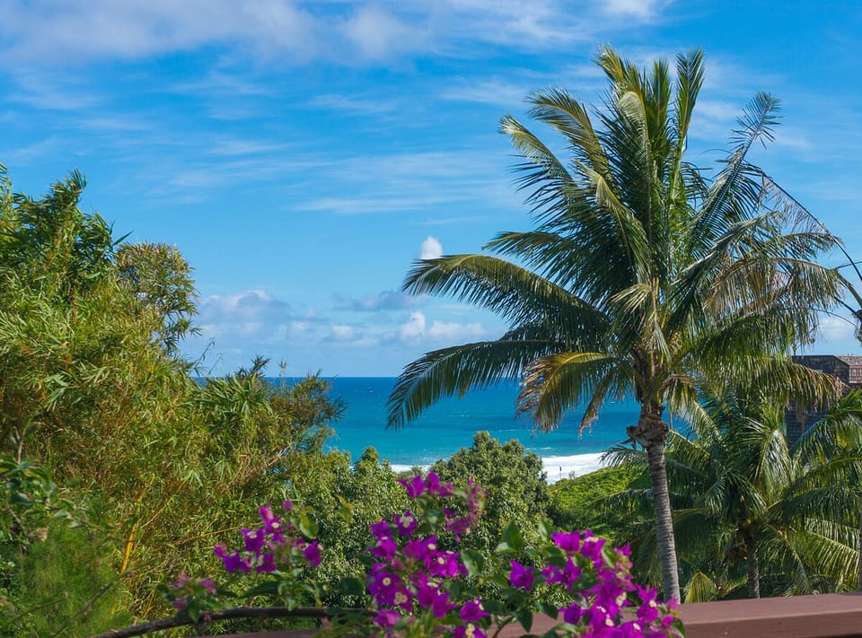 Ocean peeking through