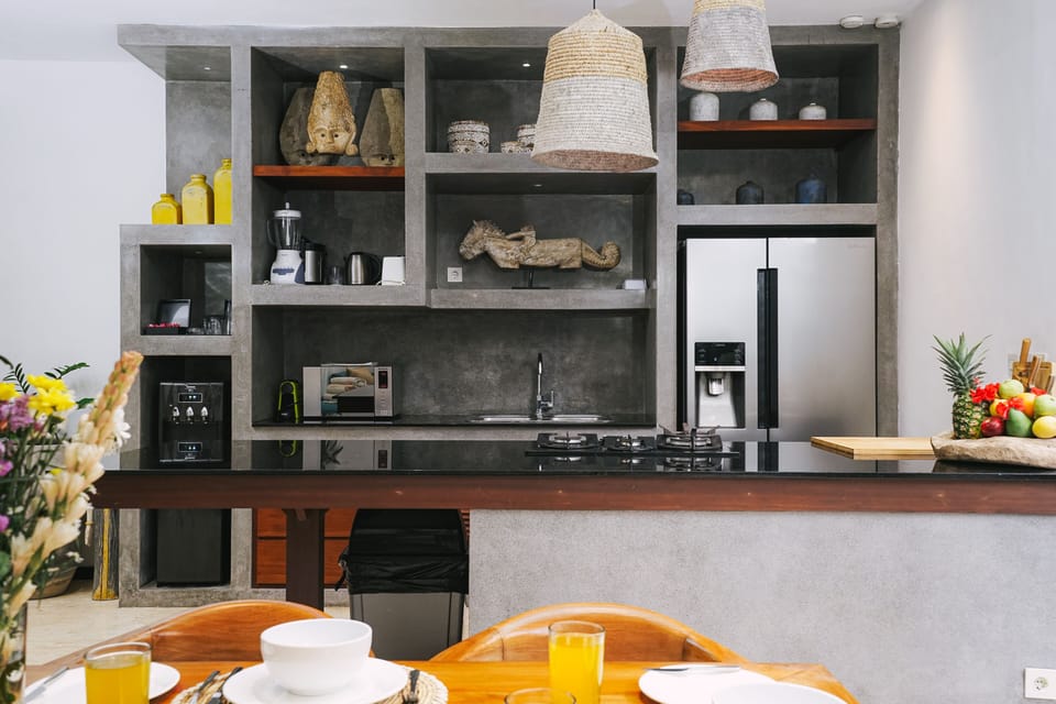 Family Villa, 3 Bedrooms, Private Pool, Garden View | Private kitchen | Fridge, microwave, espresso maker, coffee/tea maker