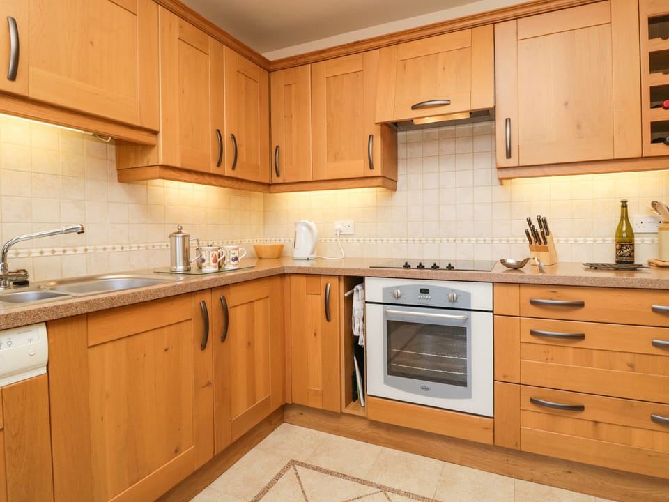 Fridge, dishwasher, electric kettle, toaster
