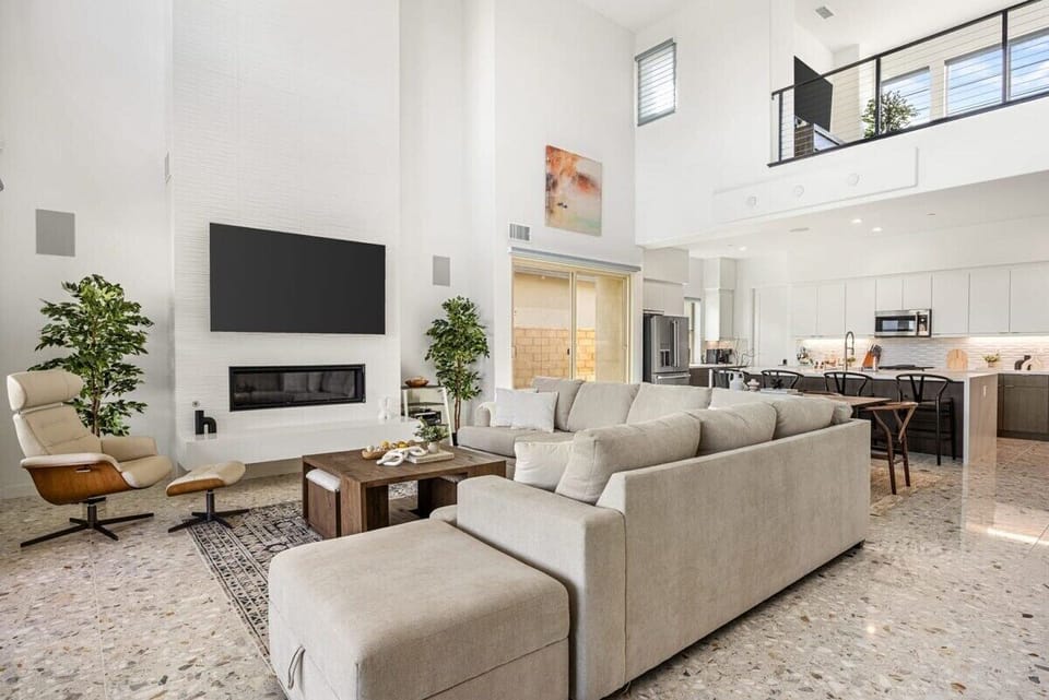 Bright, airy space perfect for lounging or watching a movie.