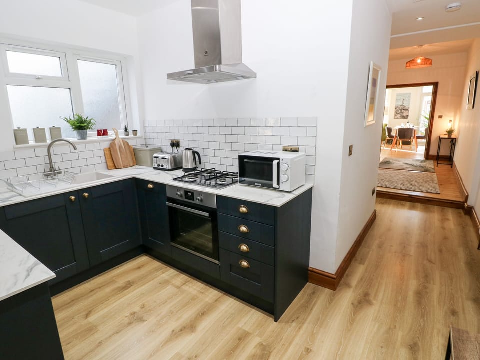 Fridge, dishwasher, electric kettle, toaster