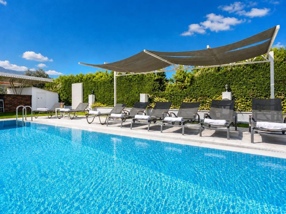 Private pool, terrace, and garden