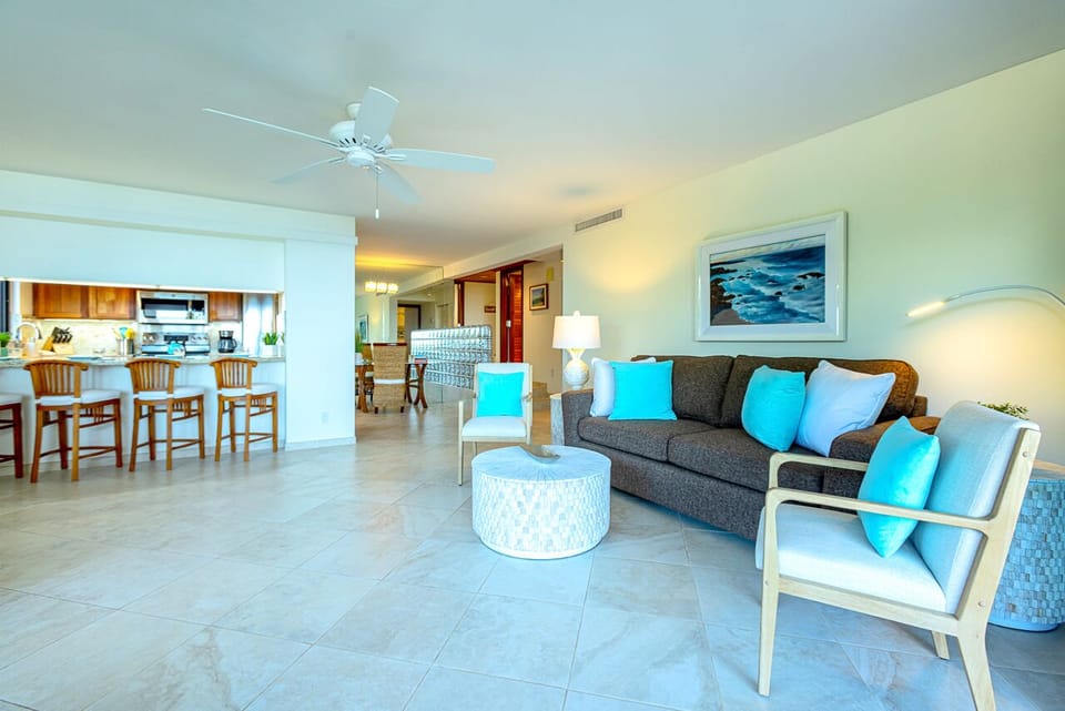 This luxurious condo has an open feel