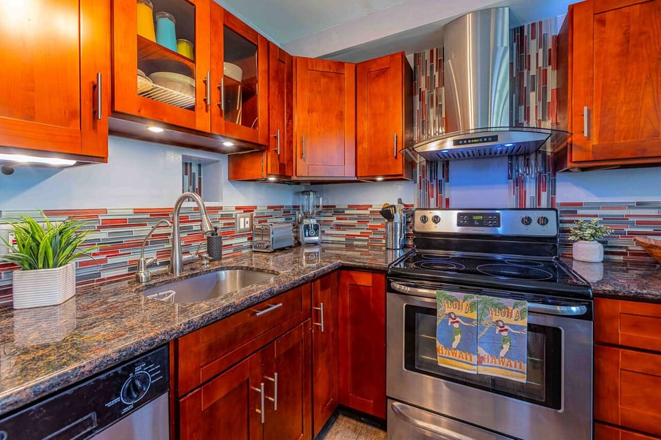 Kitchen is equipped with all your basic cooking needs