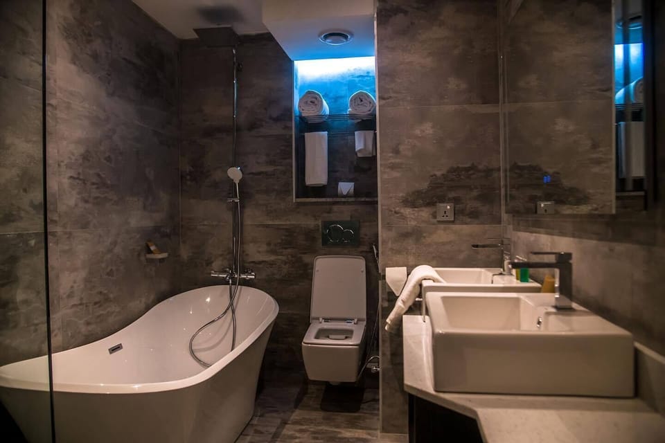 Free toiletries, bathrobes, slippers, bidet