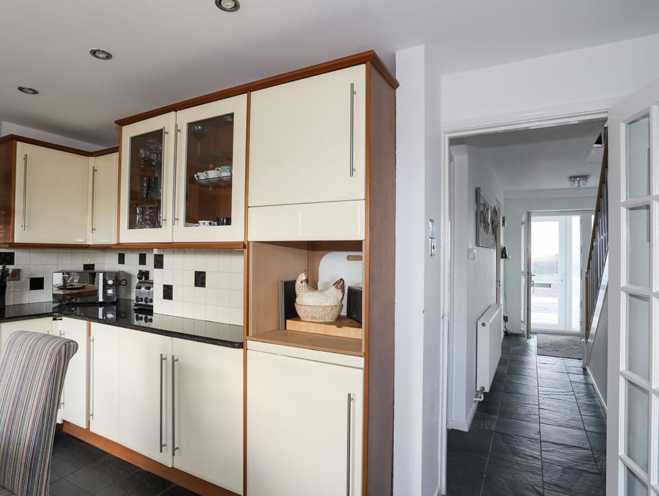 Fridge, dishwasher, electric kettle, toaster
