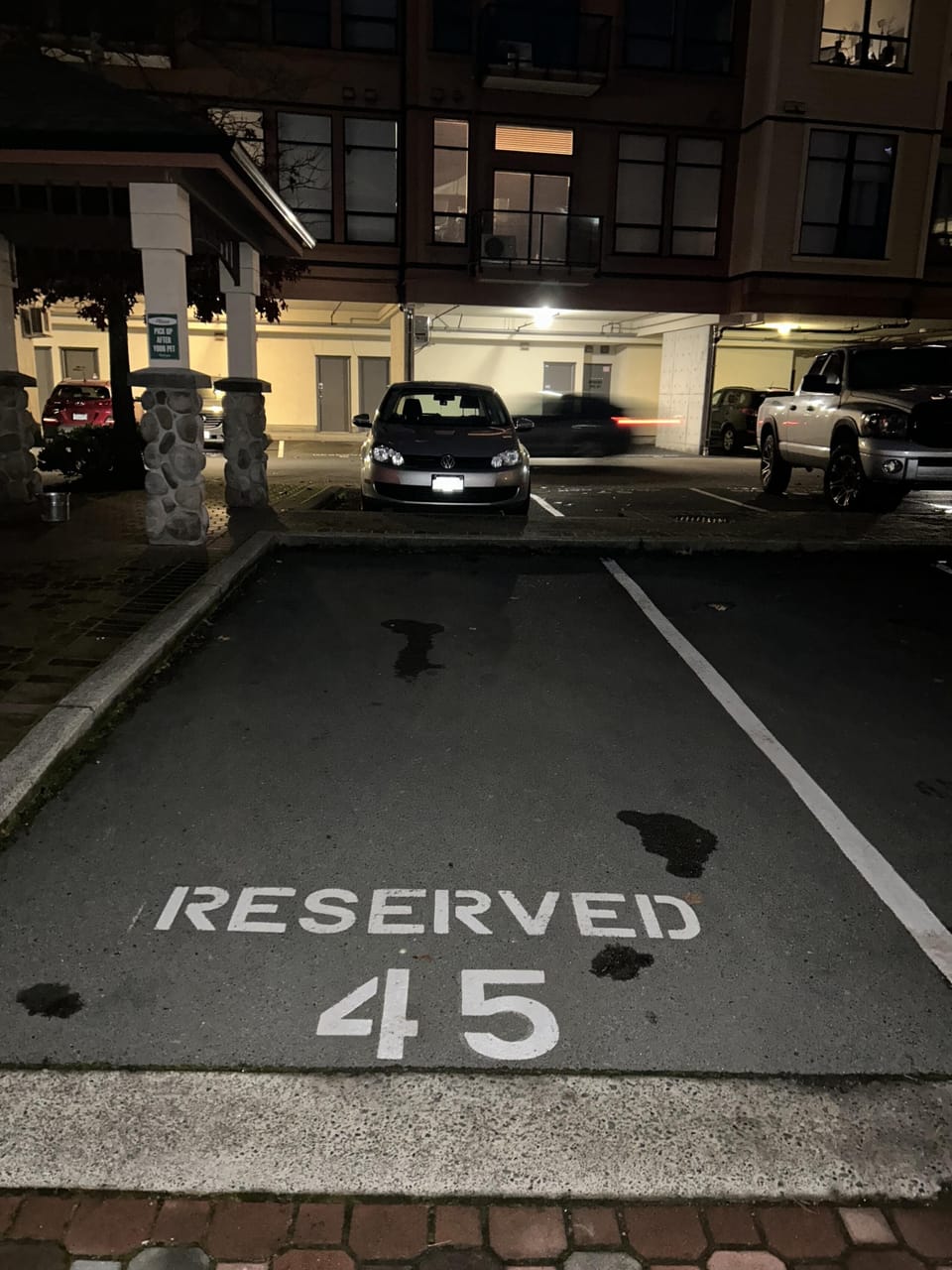 Dedicated underground garage parking space (#45) included with your stay.