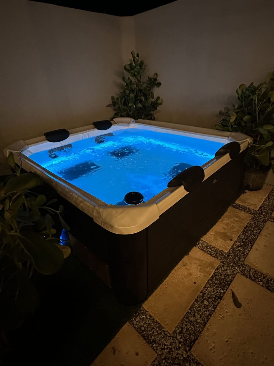 Outdoor spa tub