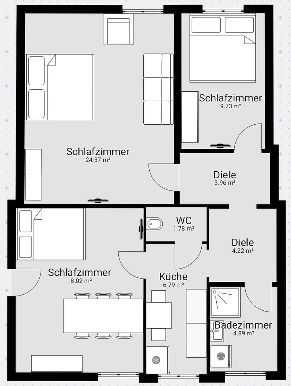 Apartment, 3 Bedrooms, Kitchen, Ground Floor | Floor plan