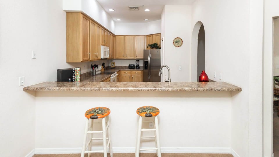 Condo, Multiple Beds, Balcony, Garden View (Sunset Serenity at Caribe Cove Resort) | Private kitchen | Fridge, microwave, oven, stovetop