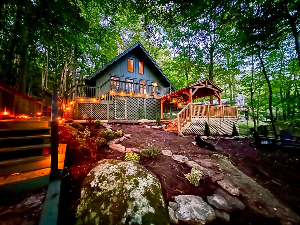 New deck area with tables for a great family gathering.