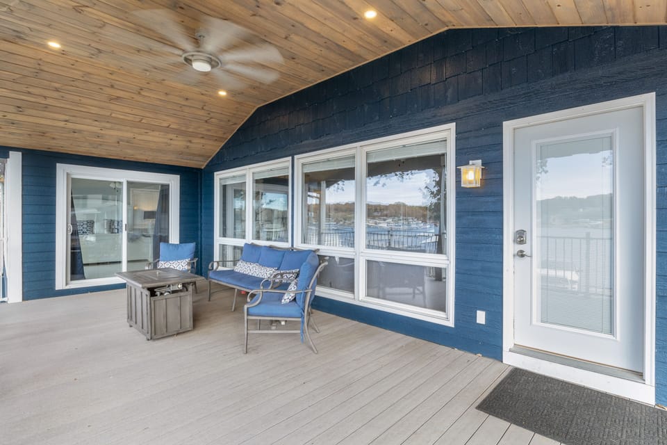 Cozy seating for unwinding and relaxation with a lake view just by the lakefront home