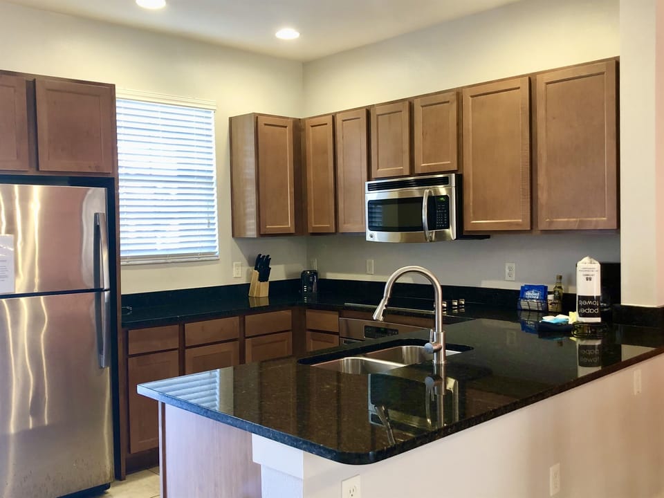 Solid surface countertops make clean-up quick and easy
