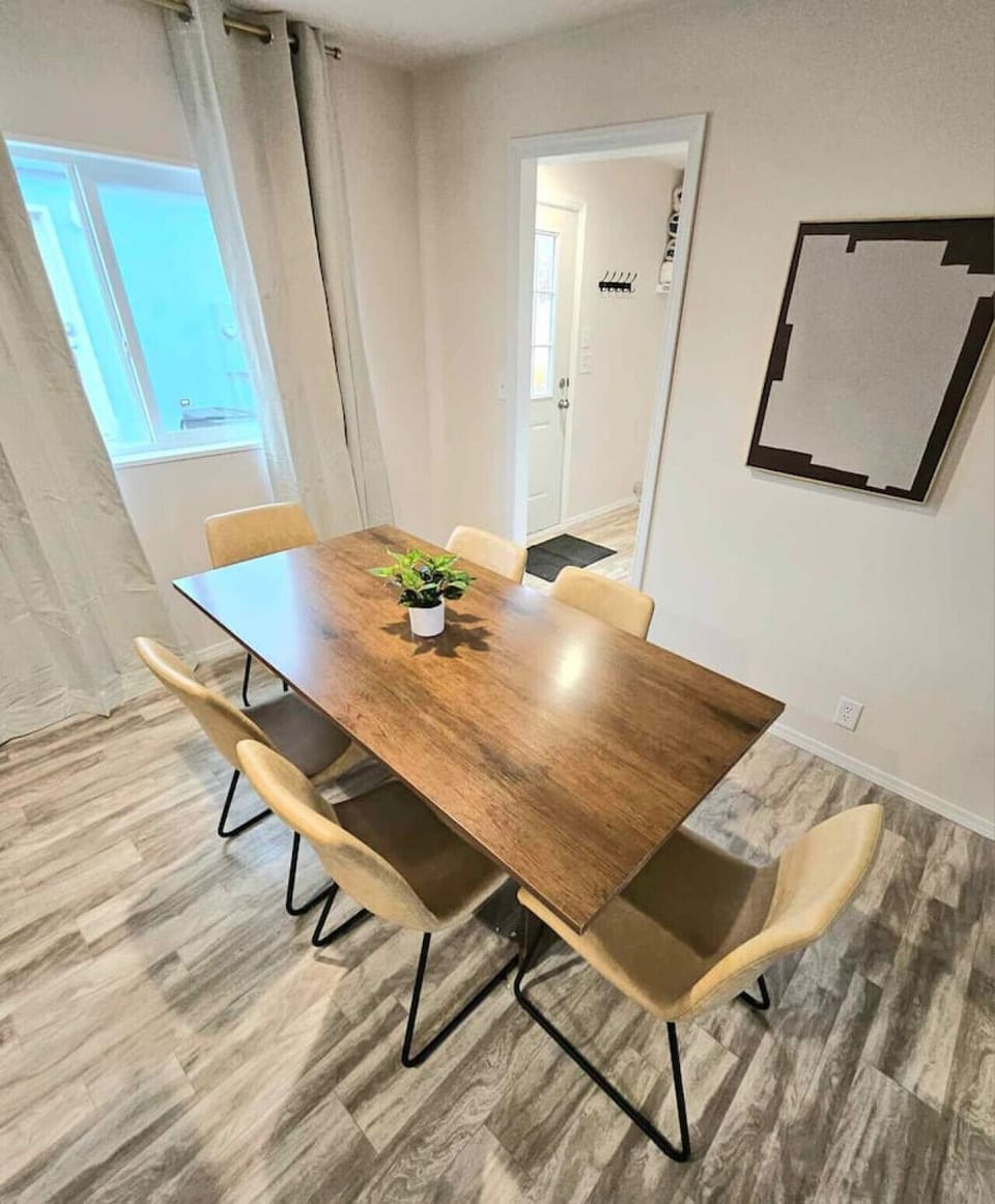 Dining table with seating for six