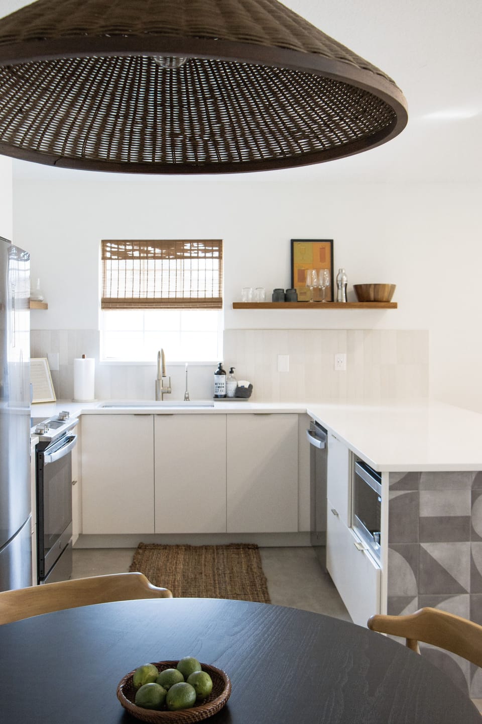 Fully stocked kitchen.