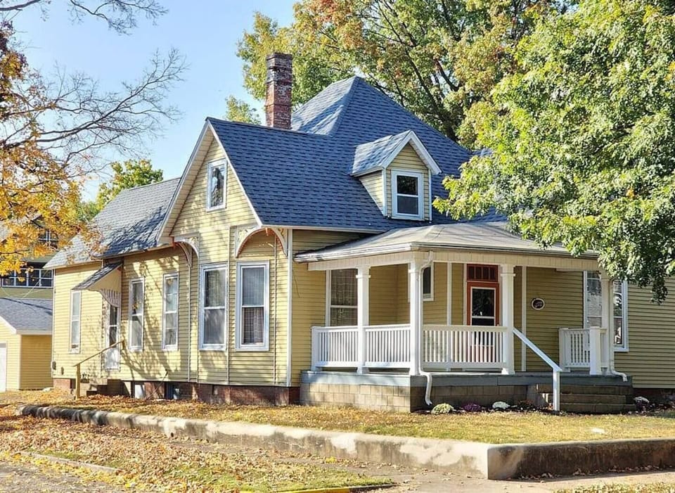 Cheerful home sits on a quiet, tree-lined street in Terre Haute's historic Farrington Grove neighborhood.