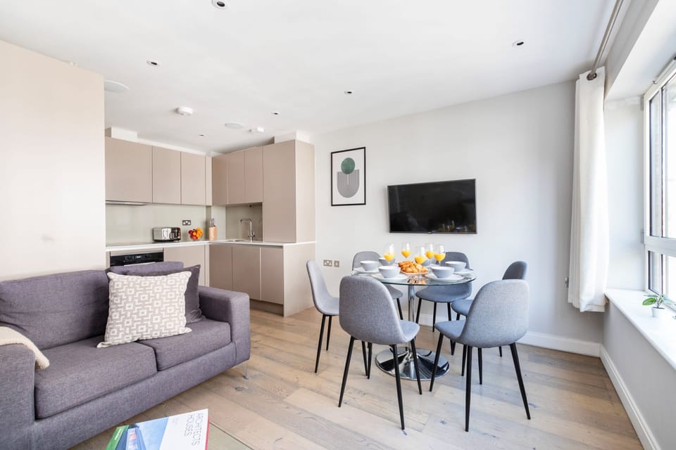 City Apartment | Living area | 40-inch flat-screen TV with satellite channels