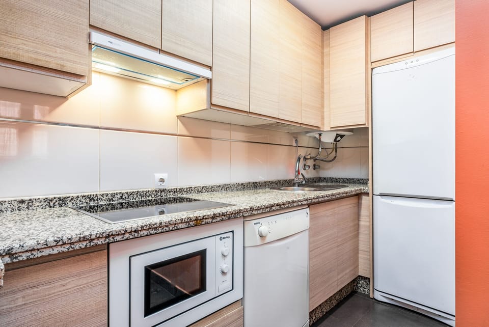 Fridge, microwave, freezer
