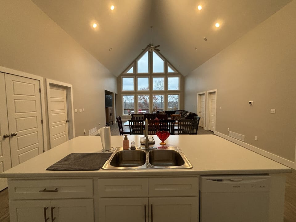 Kitchen looking out toward the lake
