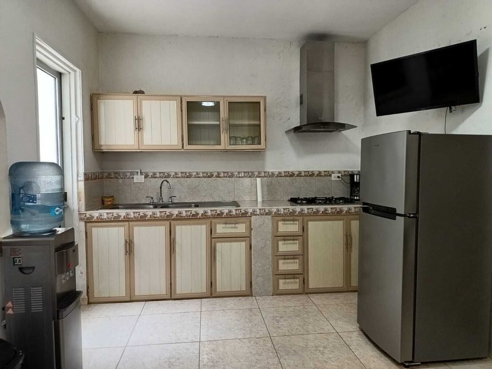 Mini-fridge, microwave