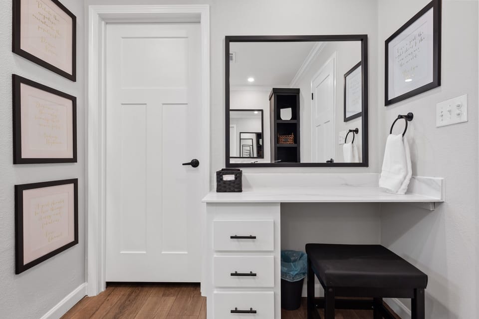 Master bathroom vanity area