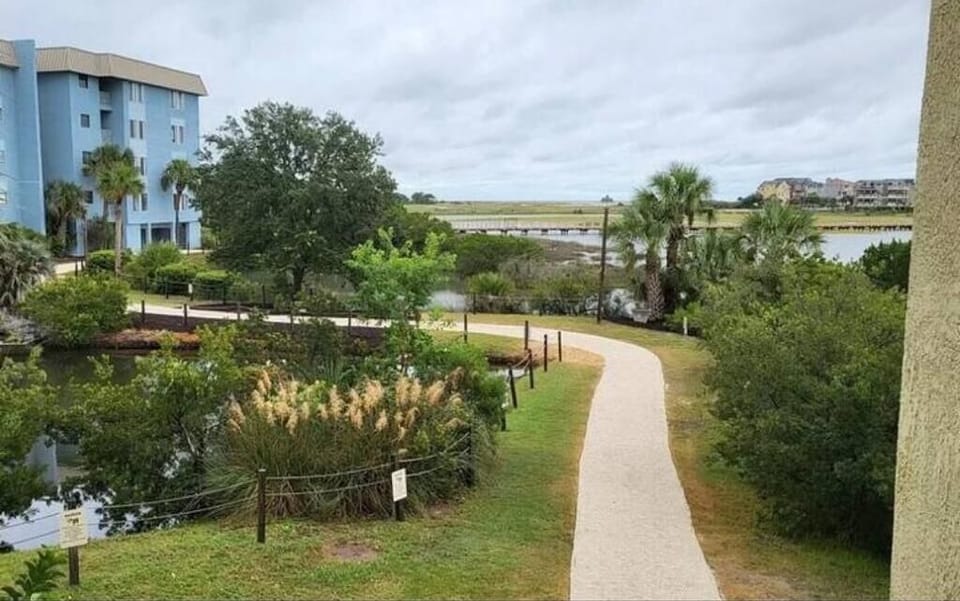 Pathway from building two, to the private boardwalk through the nature preserve 