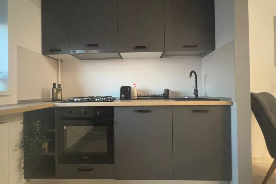 Kitchen with stove, oven and toaster