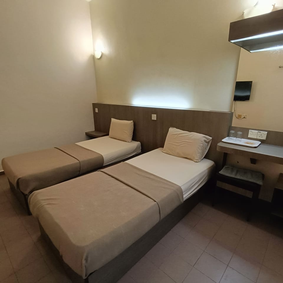 Desk, free WiFi, bed sheets